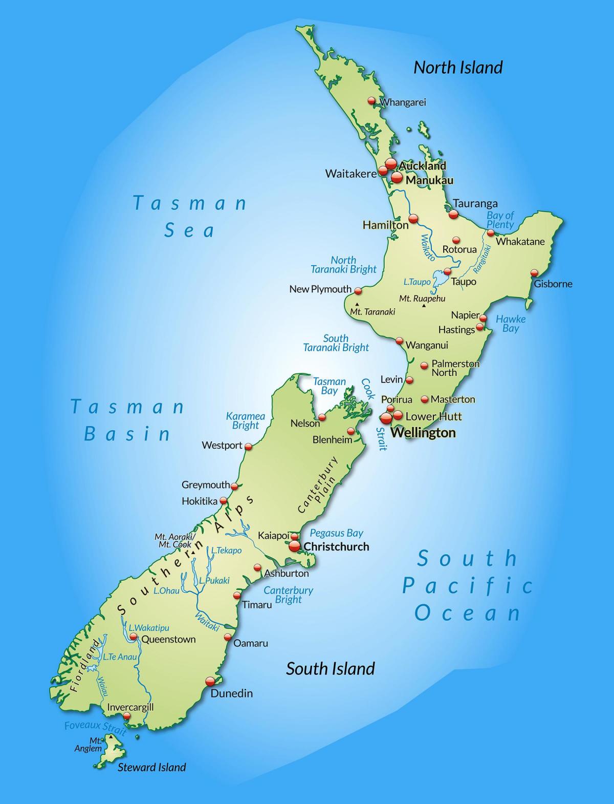 Mappa della città della Nuova Zelanda