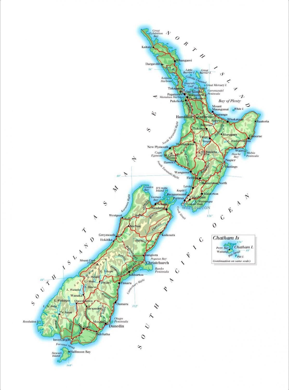 Grande mappa della Nuova Zelanda