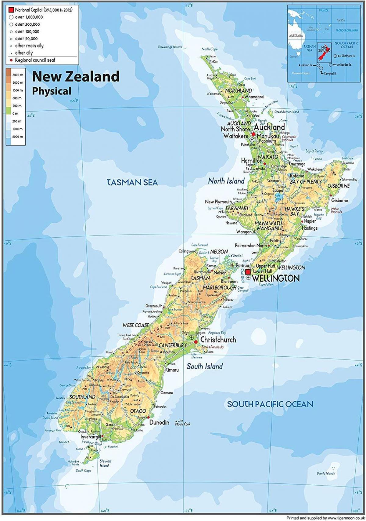Mappa della Nuova Zelanda