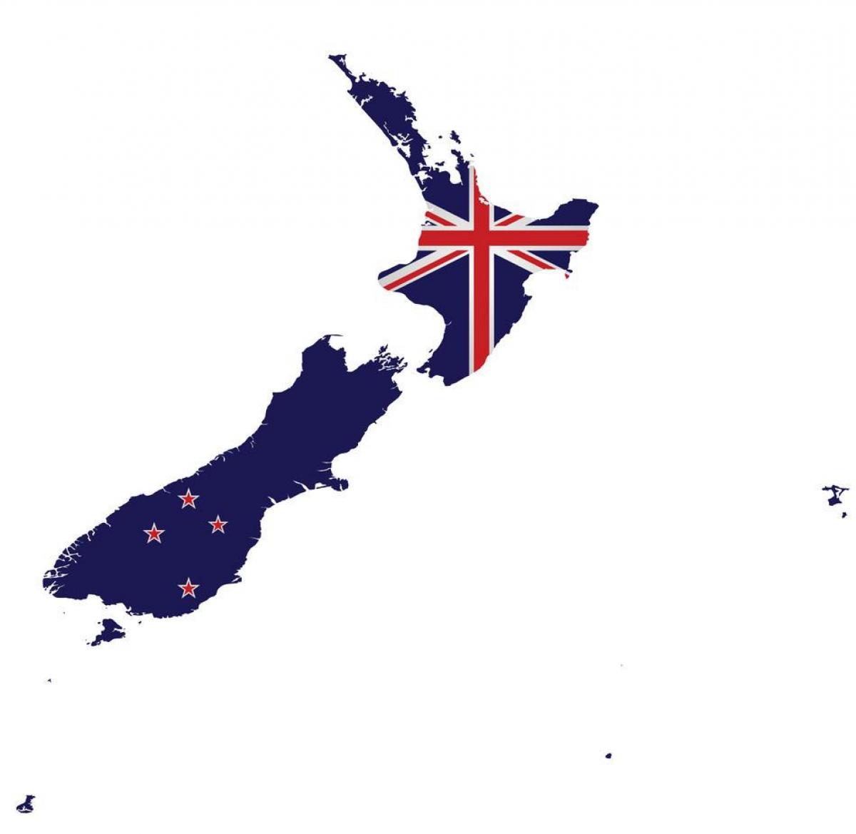 Mappa della bandiera della Nuova Zelanda