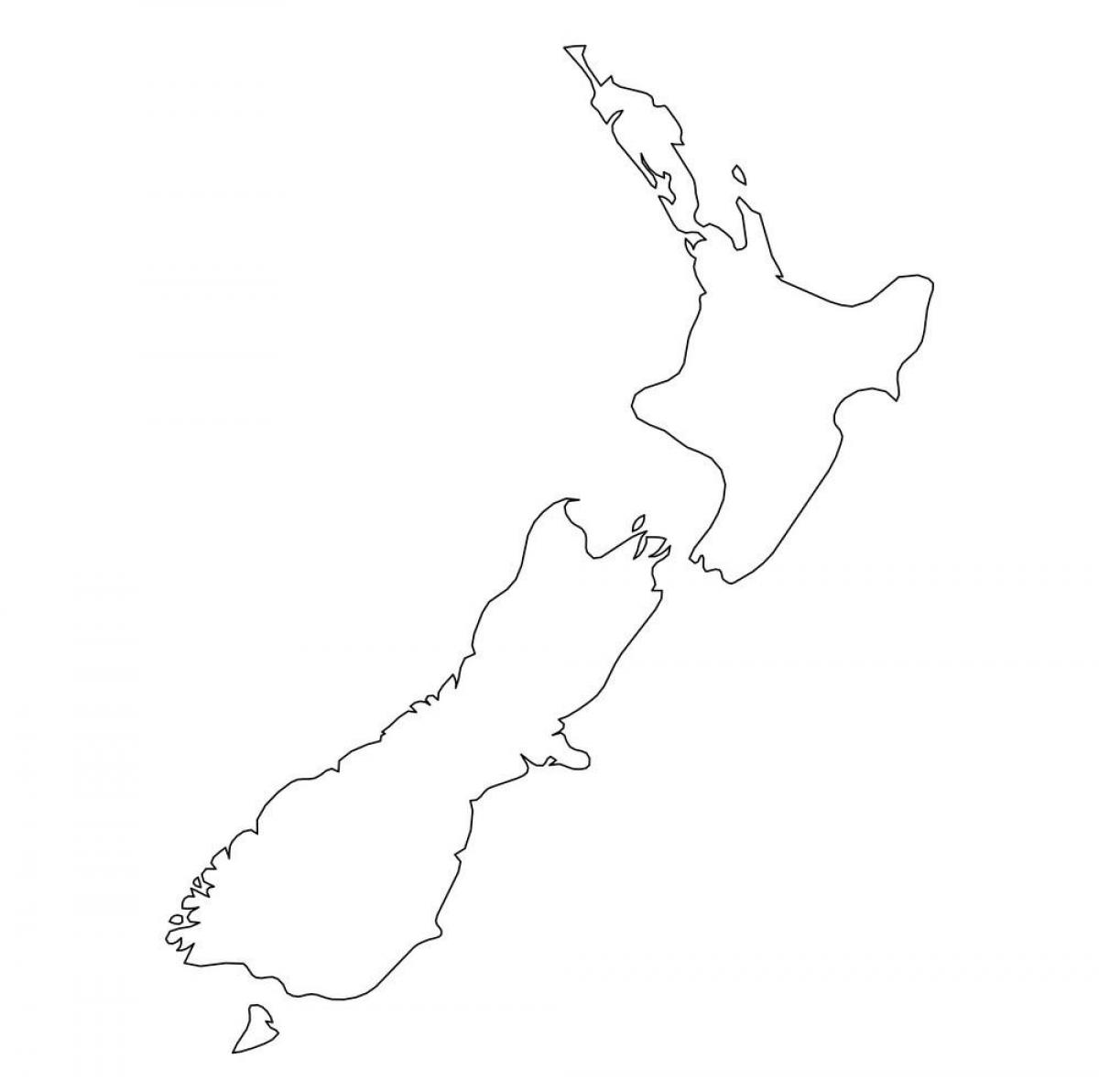 Mappa dei contorni della Nuova Zelanda